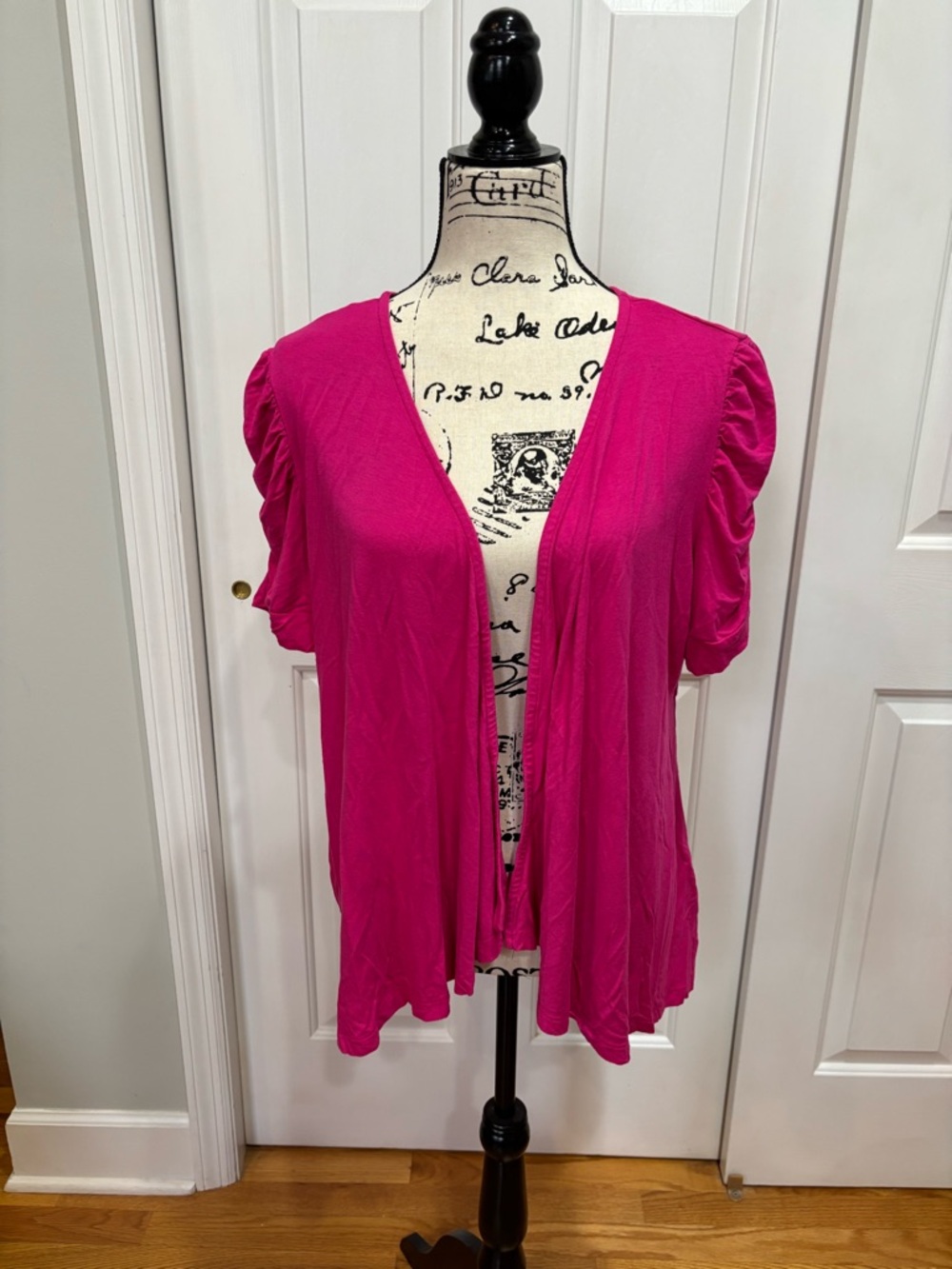 INC International Concepts Pink Short Sleeve Cardigan Size XL